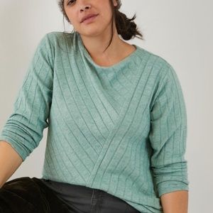 Maeve Anthropologie Devine Light Green Knit Tunic Long Sleeve Shirt Size XS